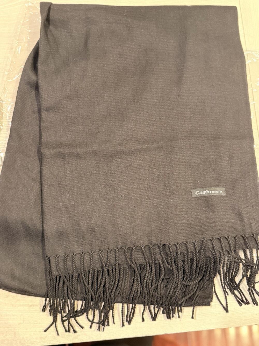 F&G Cashmere Scarf Black Unisex Soft Winter Luxury Wrap Shawl